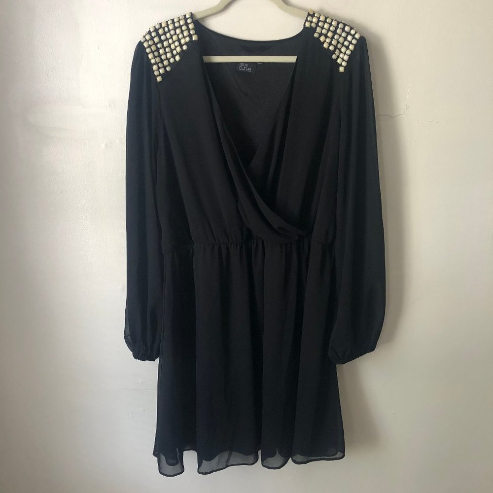 Black Dress with Shoulder Detail